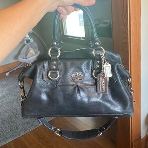Coach Madison Sabrina Black Leather Hobo Convertible 12937